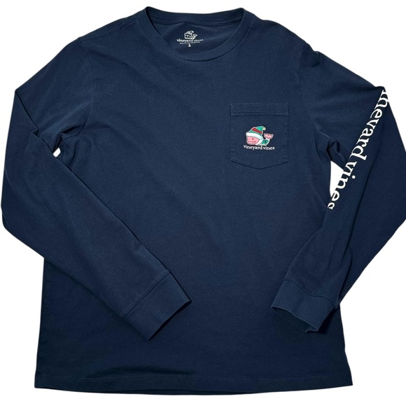 Vineyard Vines Other - 🎄 Vineyard Vines T-Shirt L Holiday 2017 Long Sleeve Navy